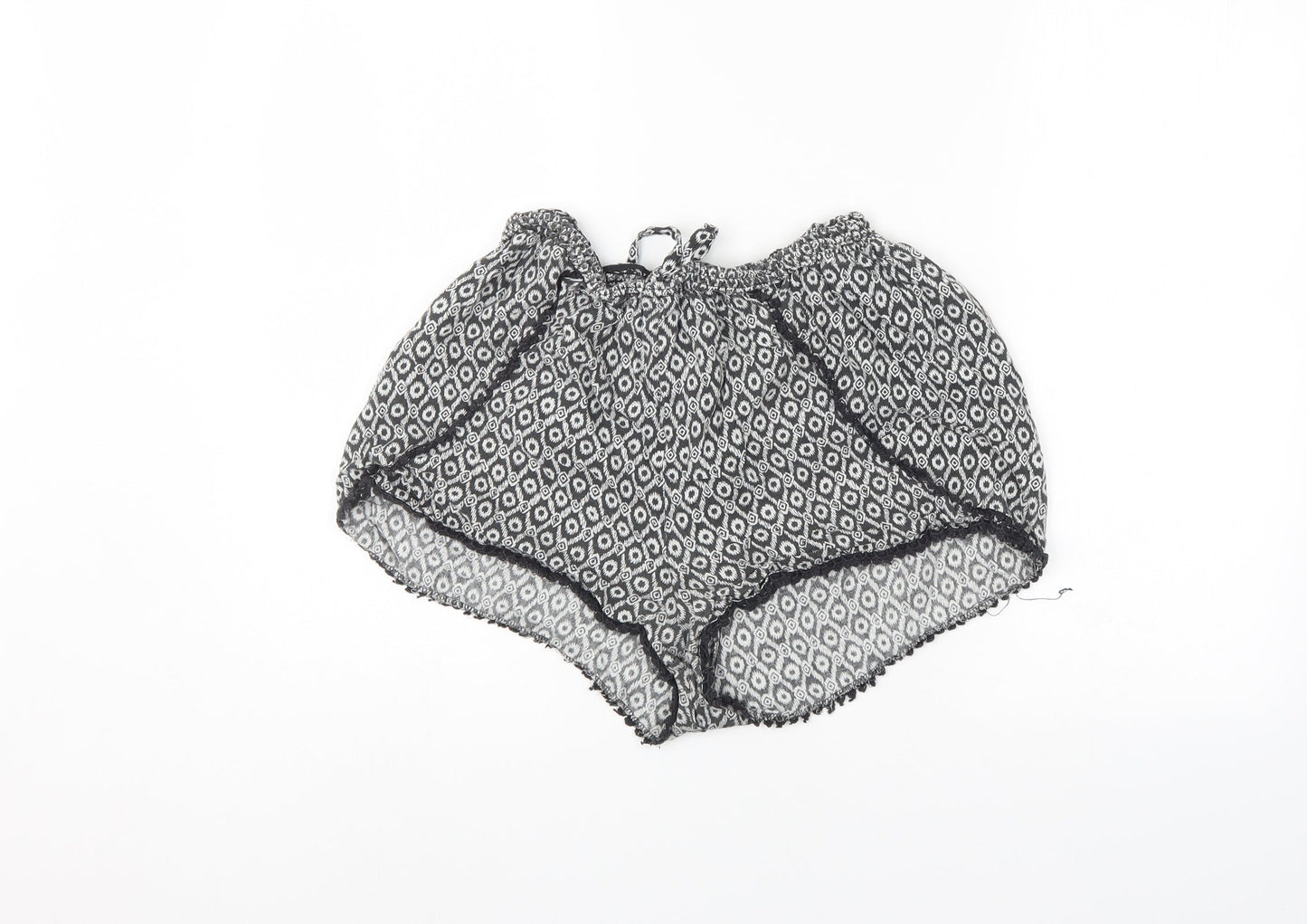 Primark Womens Grey Geometric  Culotte Shorts Size 14