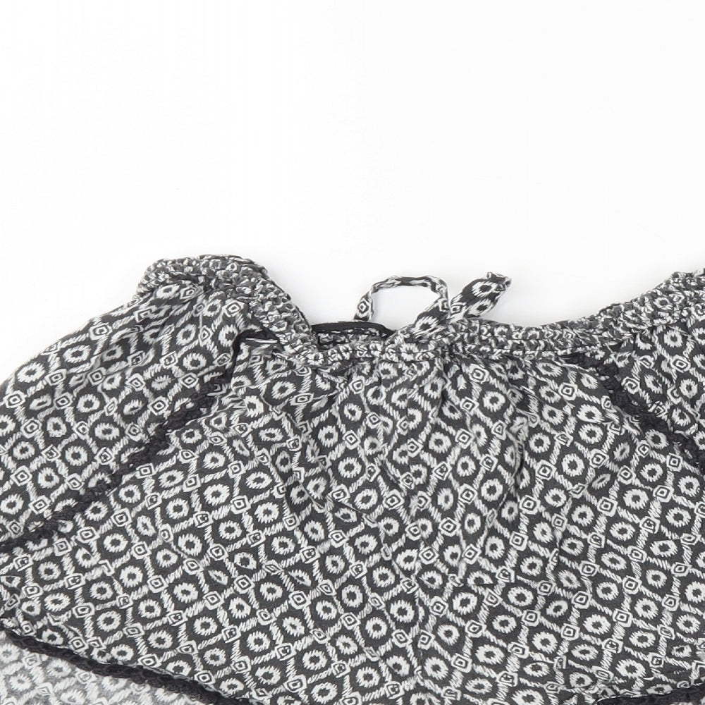 Primark Womens Grey Geometric  Culotte Shorts Size 14
