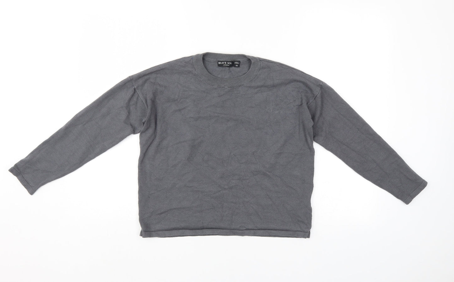 Brave Soul Mens Grey   Pullover Jumper Size M