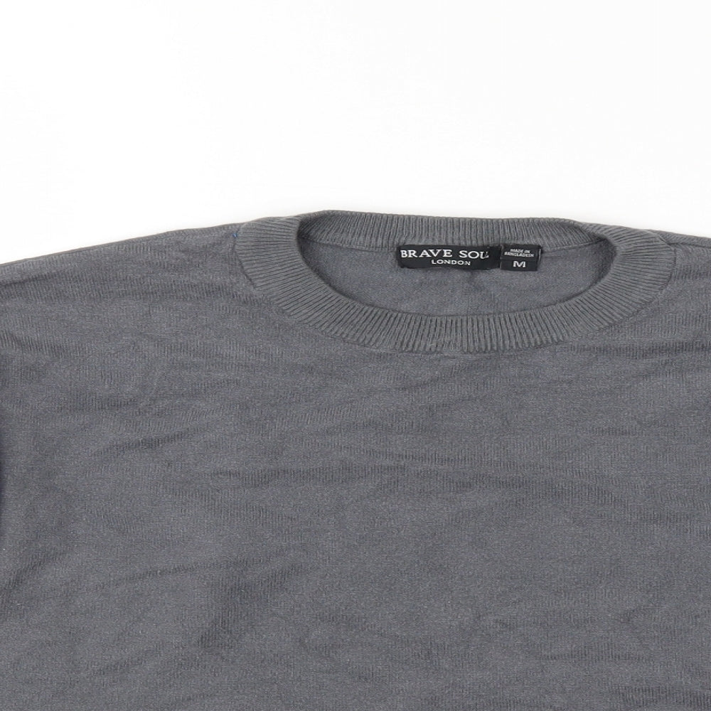 Brave Soul Mens Grey   Pullover Jumper Size M