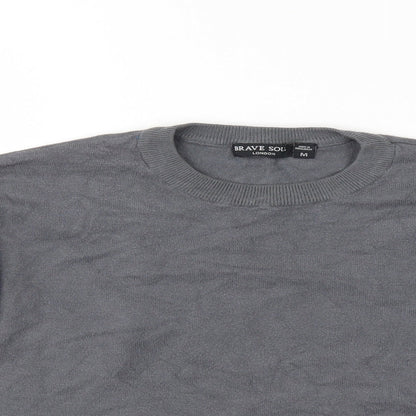 Brave Soul Mens Grey   Pullover Jumper Size M