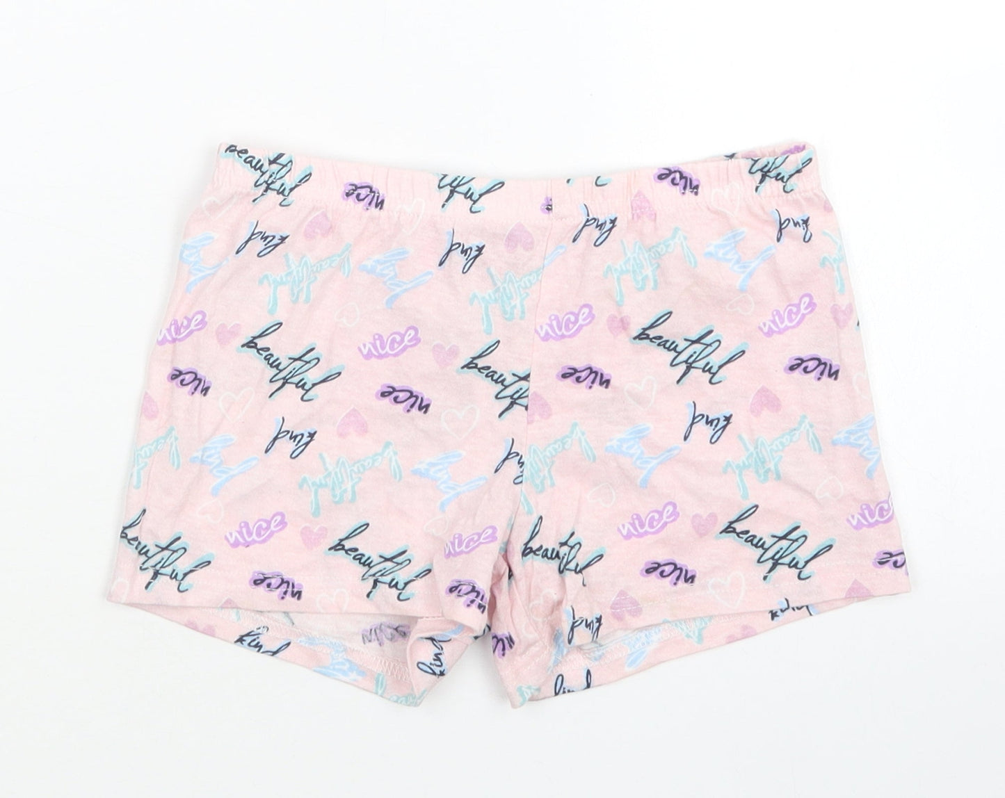 Pink Angel Girls Pink Geometric  Capri Sleep Shorts Size 7-8 Years