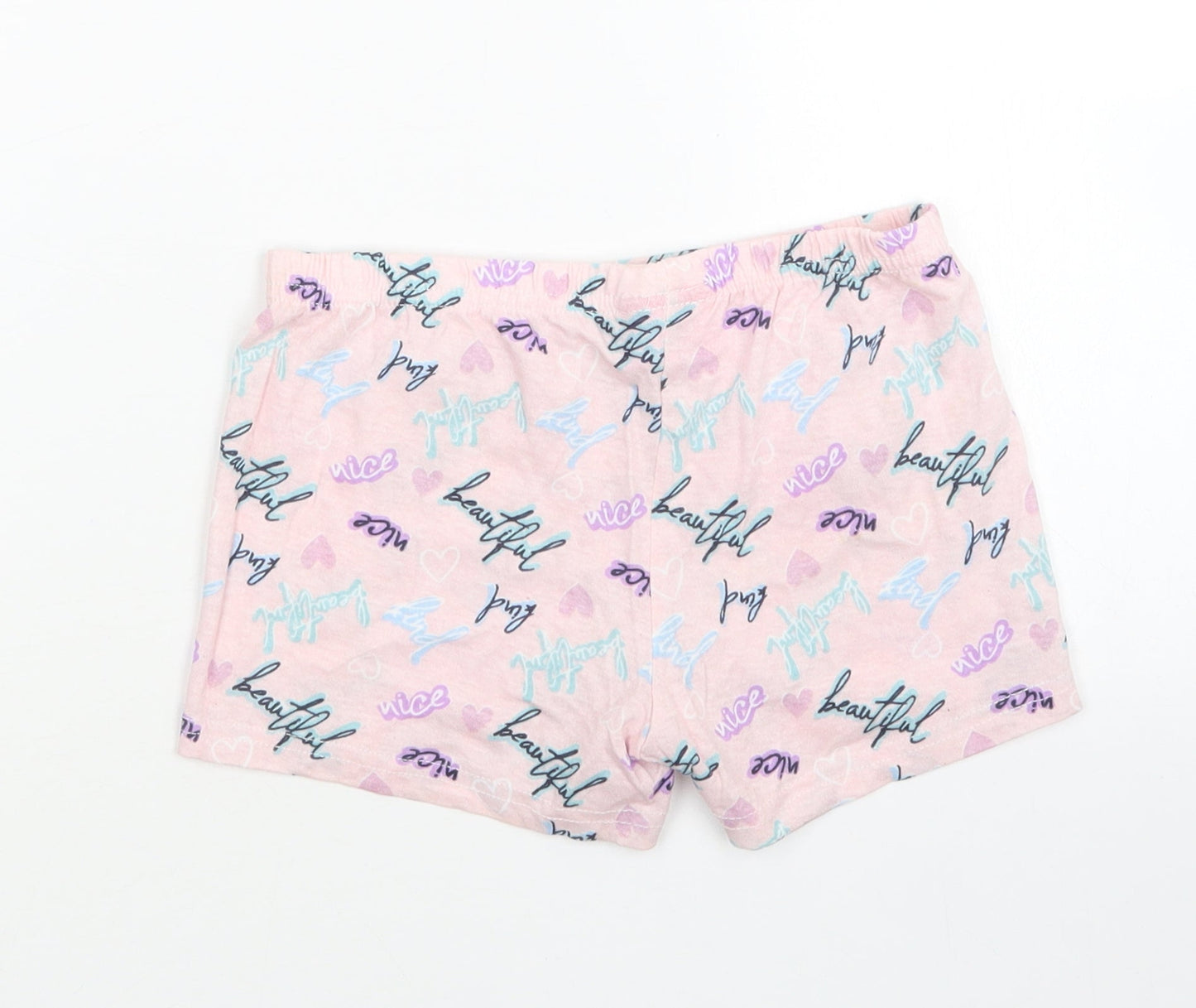 Pink Angel Girls Pink Geometric  Capri Sleep Shorts Size 7-8 Years
