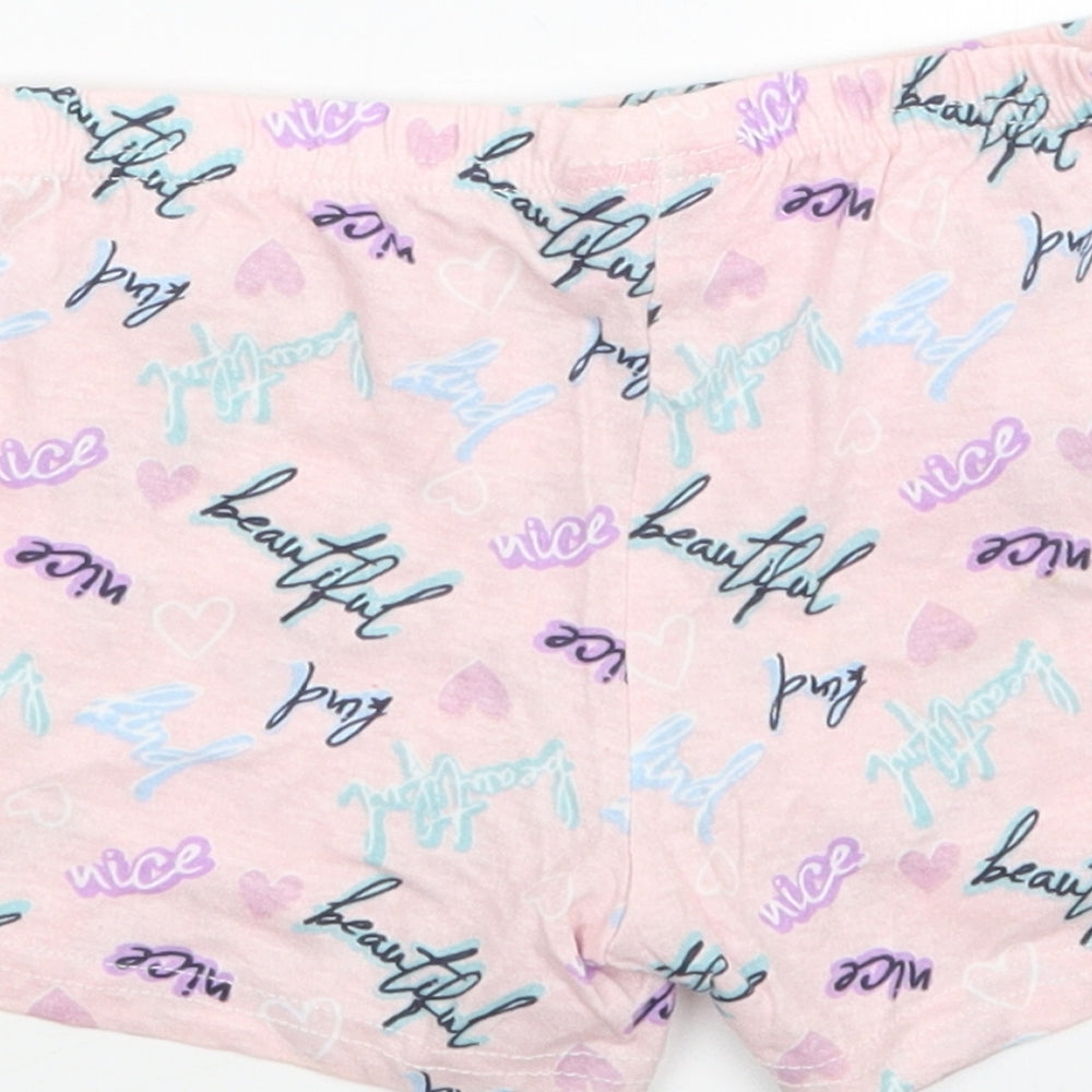 Pink Angel Girls Pink Geometric  Capri Sleep Shorts Size 7-8 Years