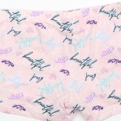 Pink Angel Girls Pink Geometric  Capri Sleep Shorts Size 7-8 Years