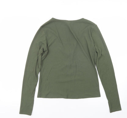 Womens UK Size M Divided by H&M Green Basic T-Shirt