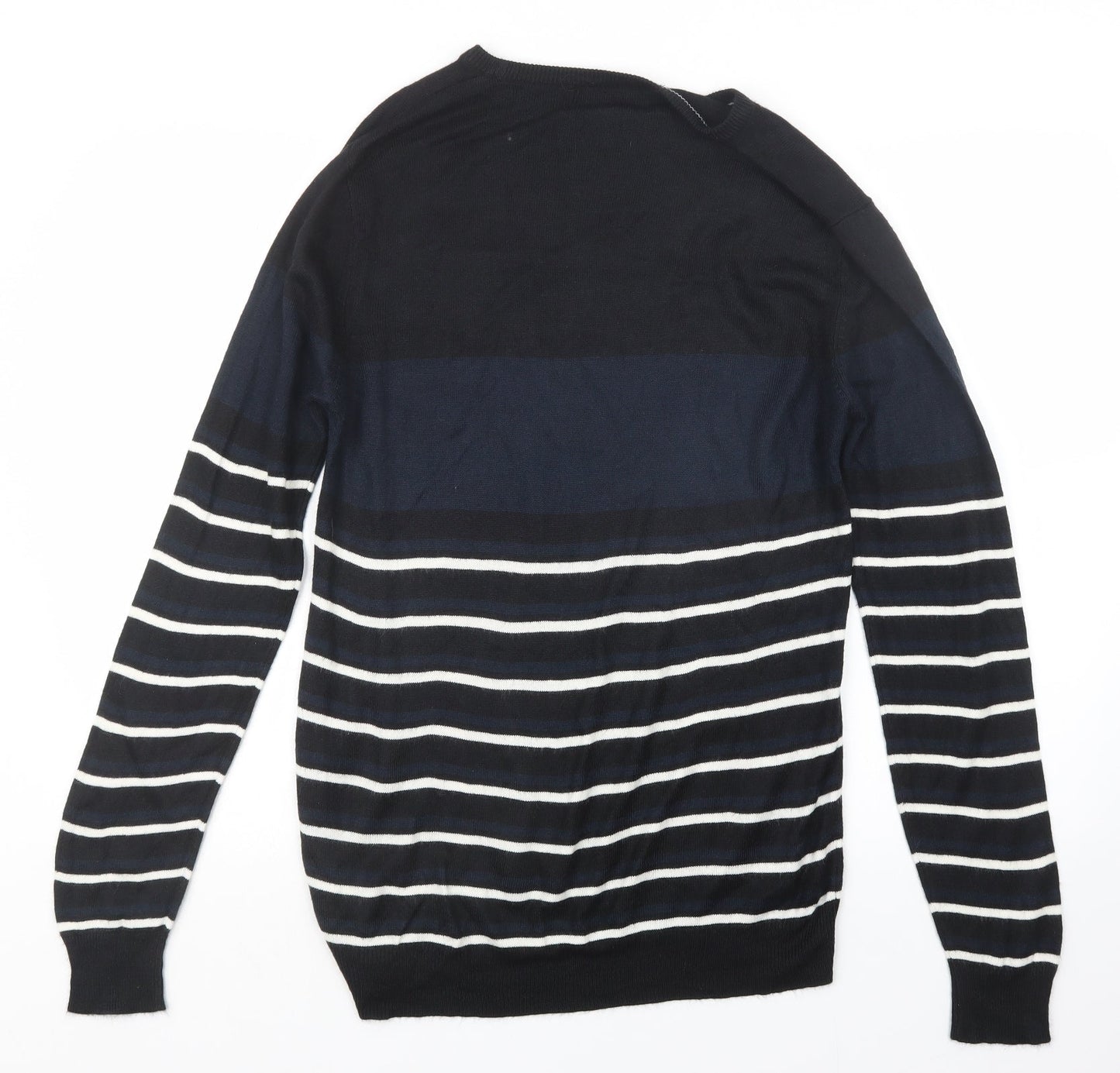 Cedar Wood State Mens Blue Striped Knit Pullover Jumper Size S