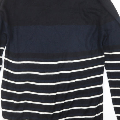 Cedar Wood State Mens Blue Striped Knit Pullover Jumper Size S