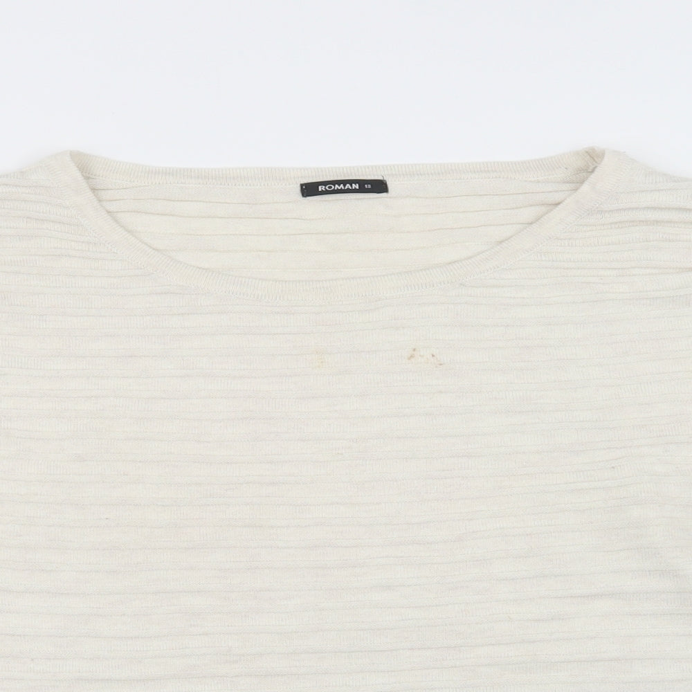 Womens UK Size 18 Roman Beige Pullover Jumper