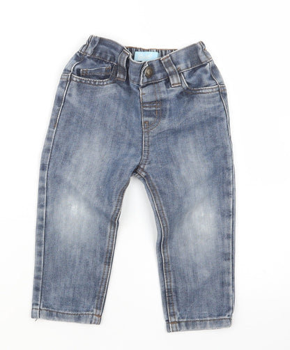 Rebel Boys Blue  Denim Cargo Jeans Size 18-24 Months
