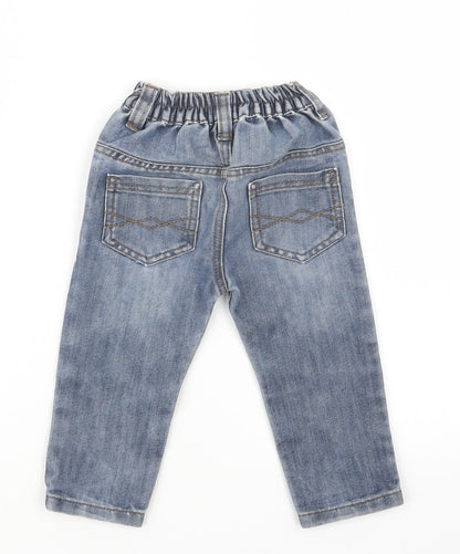 Rebel Boys Blue  Denim Cargo Jeans Size 18-24 Months