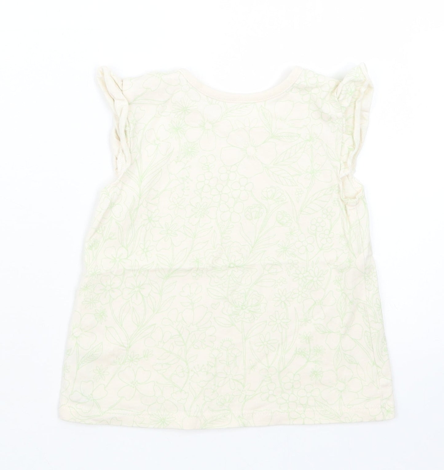 George Girls Beige Geometric  Basic T-Shirt Size 9-12 Months