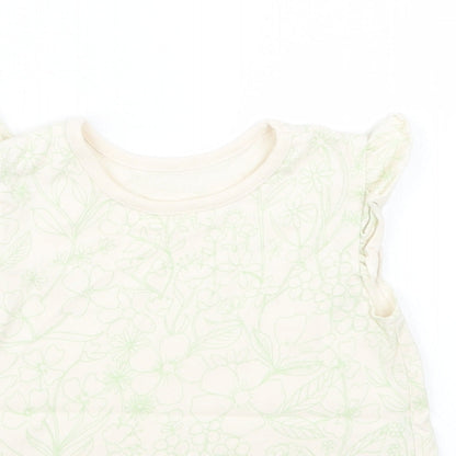 George Girls Beige Geometric  Basic T-Shirt Size 9-12 Months