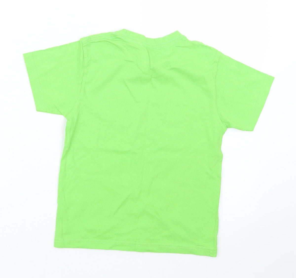 Back view of Blue garda boys’ green basic t-shirt, size 5-6, years