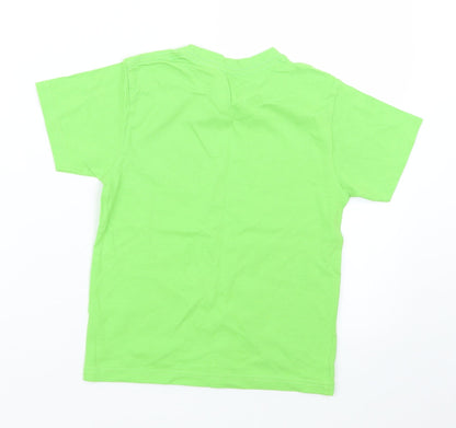 Back view of Blue garda boys’ green basic t-shirt, size 5-6, years