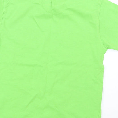 Brand and care label for Blue garda boys’ green basic t-shirt, size 5-6, years