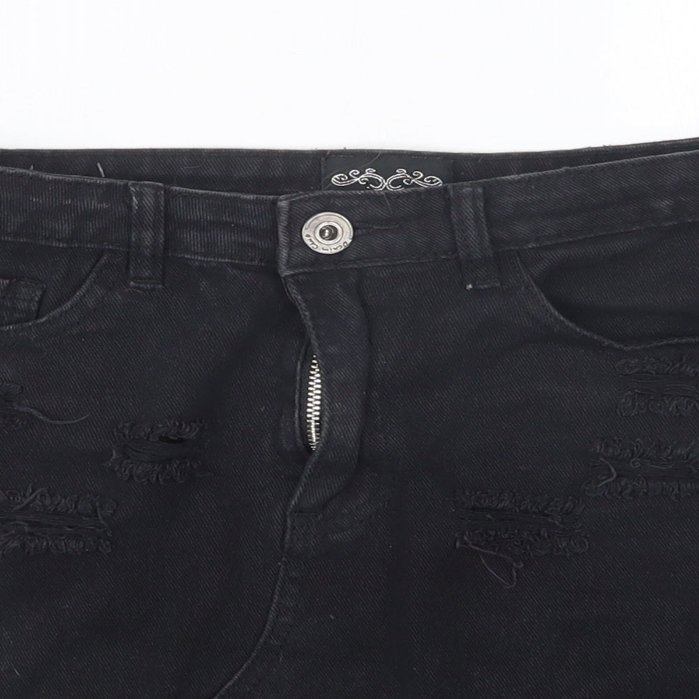 Denim Club Womens Black  Denim Straight & Pencil Skirt Size 8