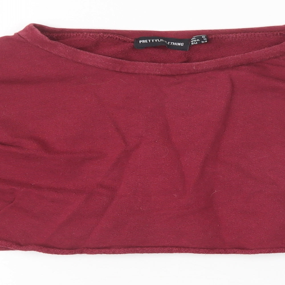 Womens UK Size 6 PRETTYLITTLETHING Red Pullover Jumper