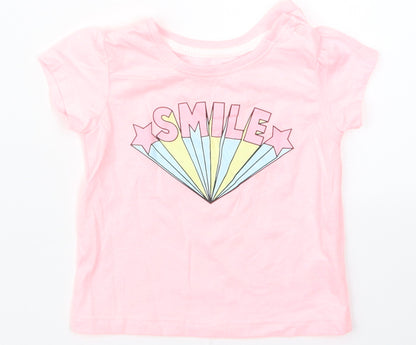 Primark Girls Pink   Basic T-Shirt Size 6-9 Months