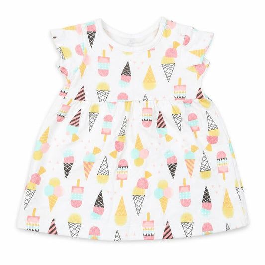 Nutmeg Girls White Geometric  T-Shirt Dress  Size 3-6 Months
