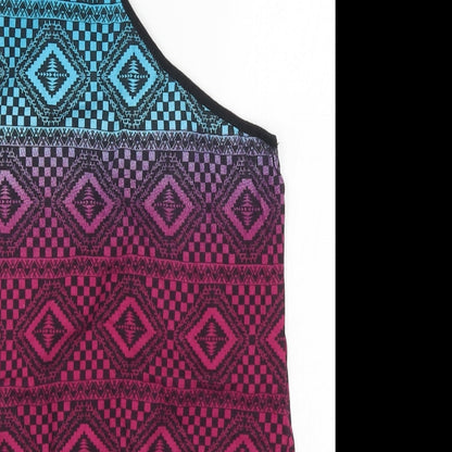 Denim Co Womens Multicoloured Geometric  Basic T-Shirt Size 10