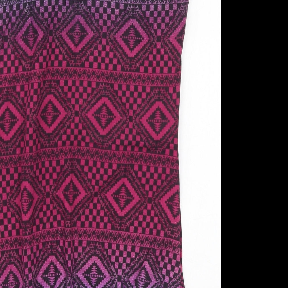 Denim Co Womens Multicoloured Geometric  Basic T-Shirt Size 10