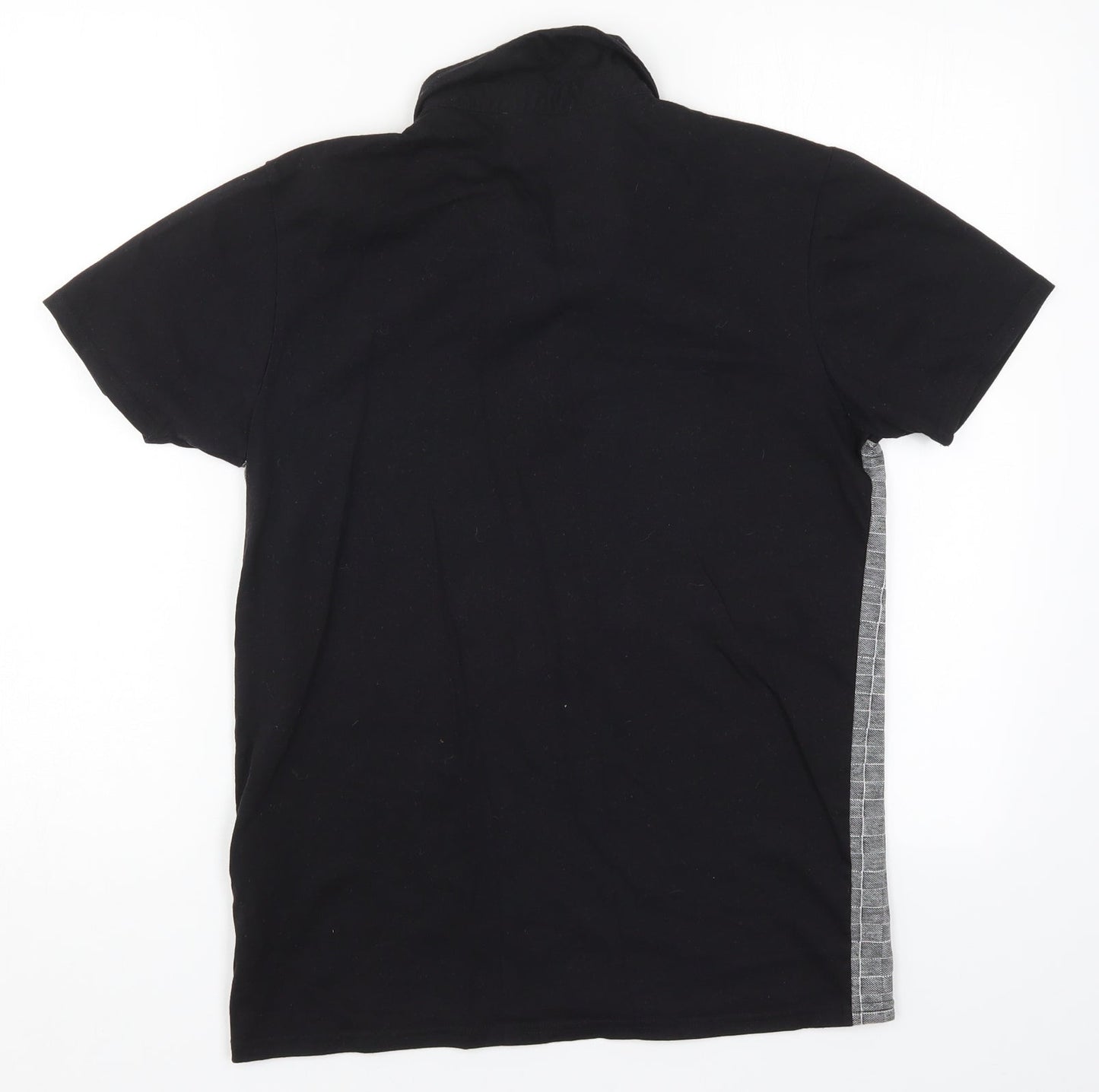 Matalan Mens Grey Check   Polo Size S