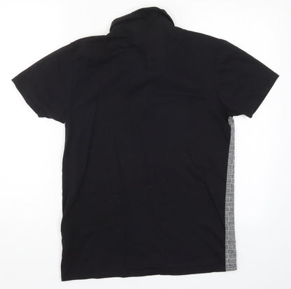 Matalan Mens Grey Check   Polo Size S