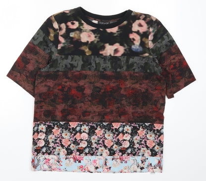 Womens UK Size 8 Topshop Multicoloured Basic T-Shirt
