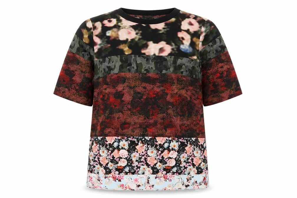 Womens UK Size 8 Topshop Multicoloured Basic T-Shirt