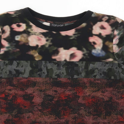 Womens UK Size 8 Topshop Multicoloured Basic T-Shirt