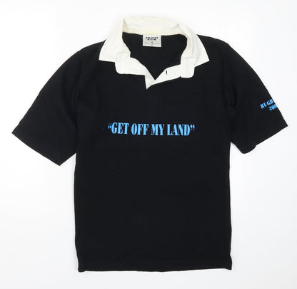 Front Row Mens Black    Polo Size S  - Get Off My Land Woody 7