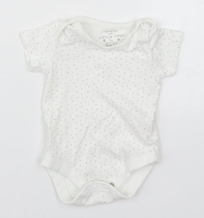 F&F Baby White   Babygrow One-Piece Size 3-6 Months  - Flecked