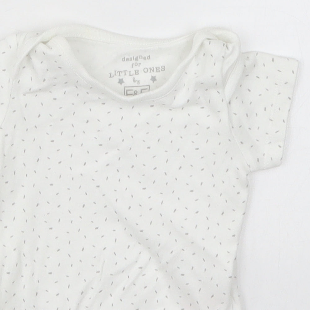 F&F Baby White   Babygrow One-Piece Size 3-6 Months  - Flecked