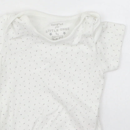 F&F Baby White   Babygrow One-Piece Size 3-6 Months  - Flecked