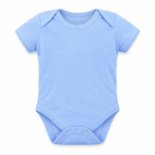 Front view of George Baby Blue Babygrow One-Piece, size 6-9, Months
