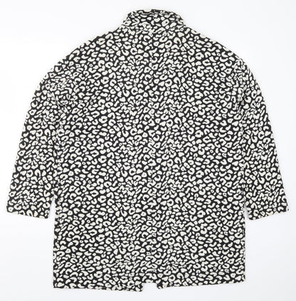 M&Co Womens Black Animal Print  Jacket  Size 14  - Black and White