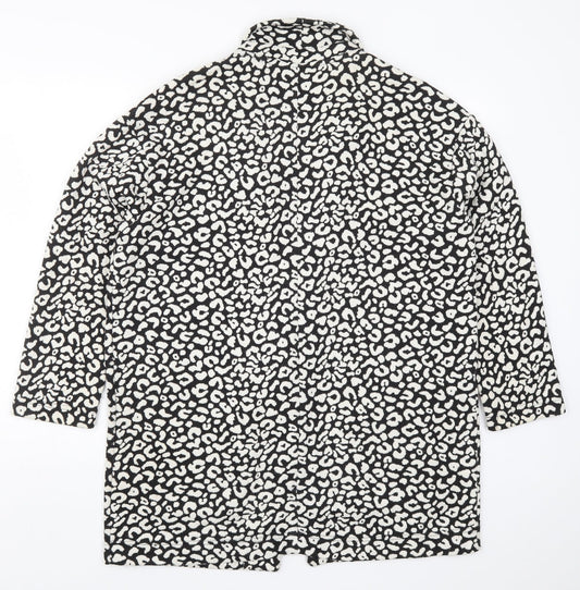 M&Co Womens Black Animal Print  Jacket  Size 14  - Black and White