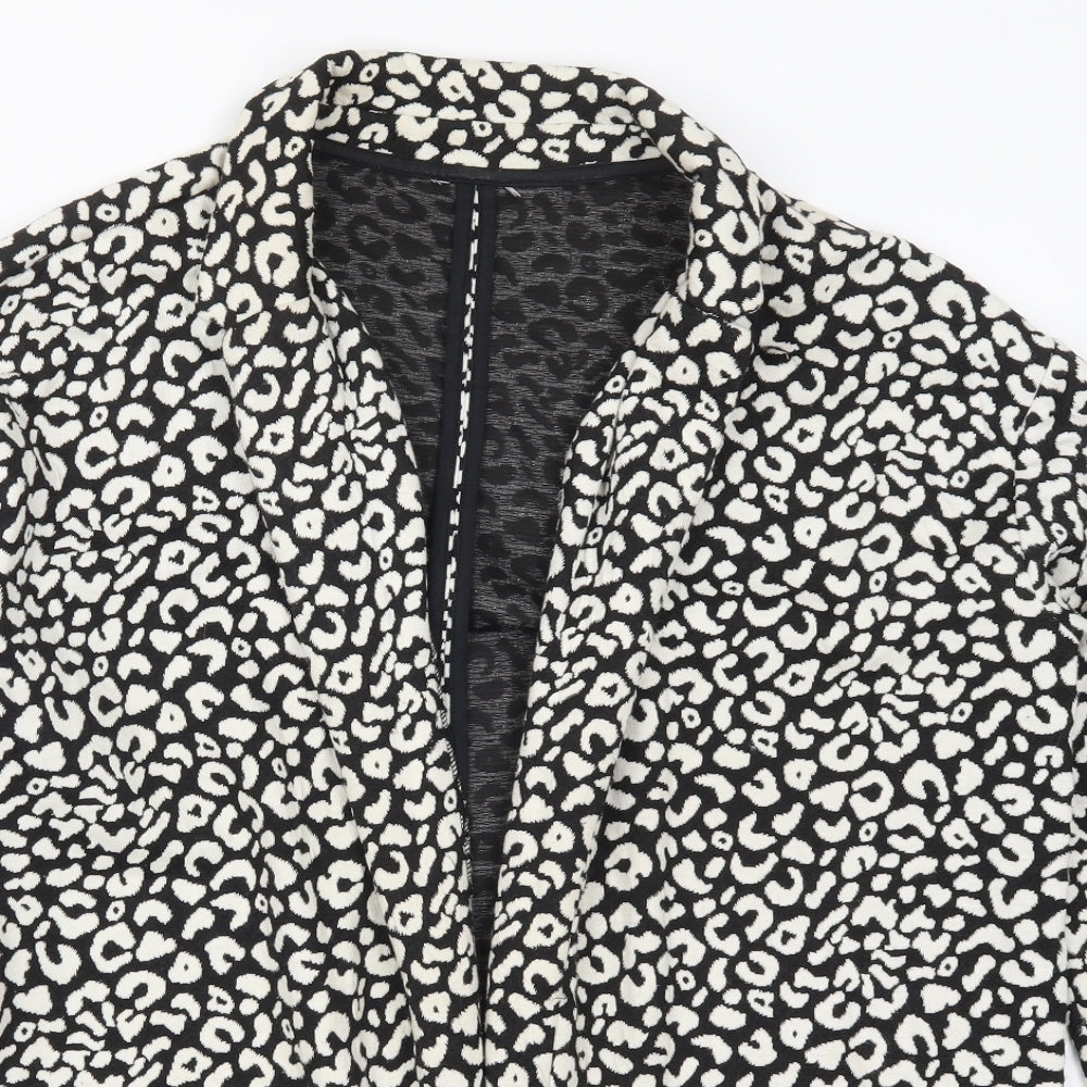 M&Co Womens Black Animal Print  Jacket  Size 14  - Black and White