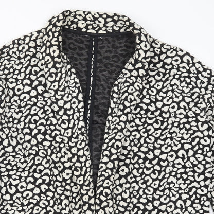 M&Co Womens Black Animal Print  Jacket  Size 14  - Black and White