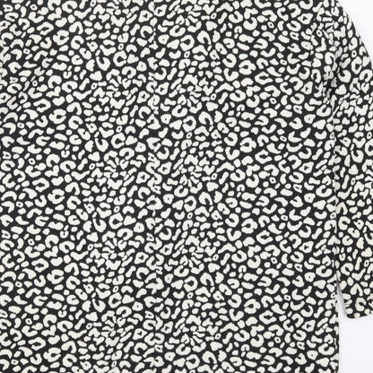 M&Co Womens Black Animal Print  Jacket  Size 14  - Black and White