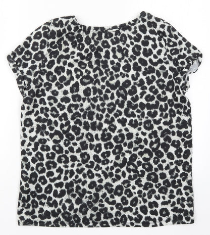 Womens UK Size M Pimkie Grey Basic T-Shirt