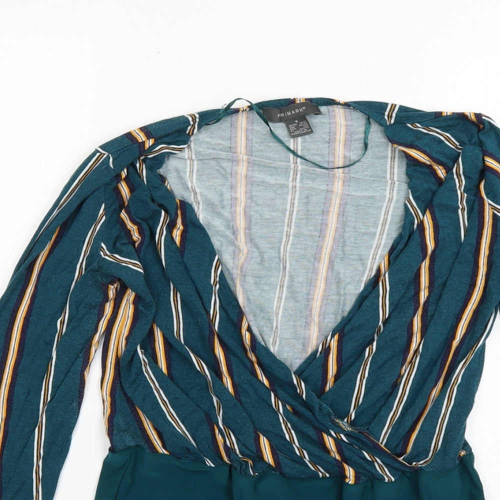 Primark Womens Multicoloured Striped  Basic Blouse Size 10