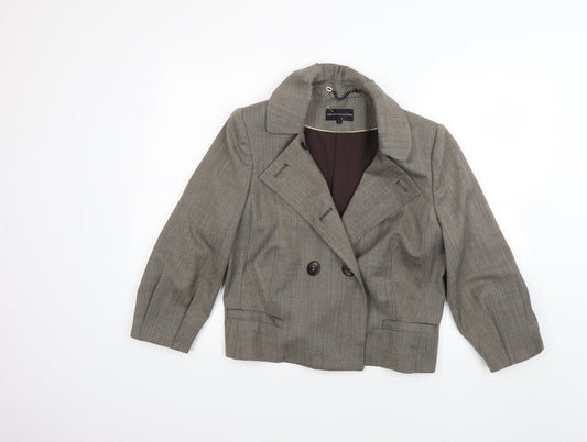 Marks & Spencer Womens Brown Argyle/Diamond  Overcoat Coat Size 16