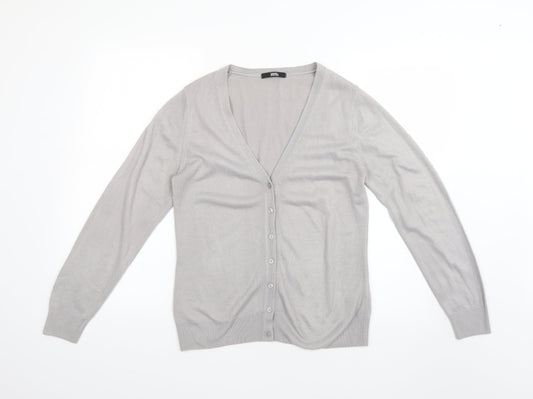 Womens UK Size 10 Marks and Spencer Grey Cardigan Jumper