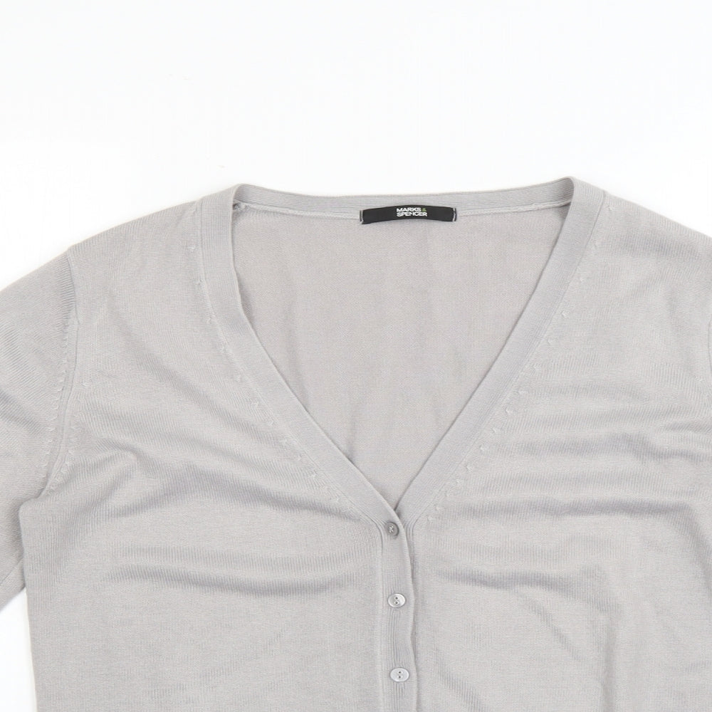 Womens UK Size 10 Marks and Spencer Grey Cardigan Jumper