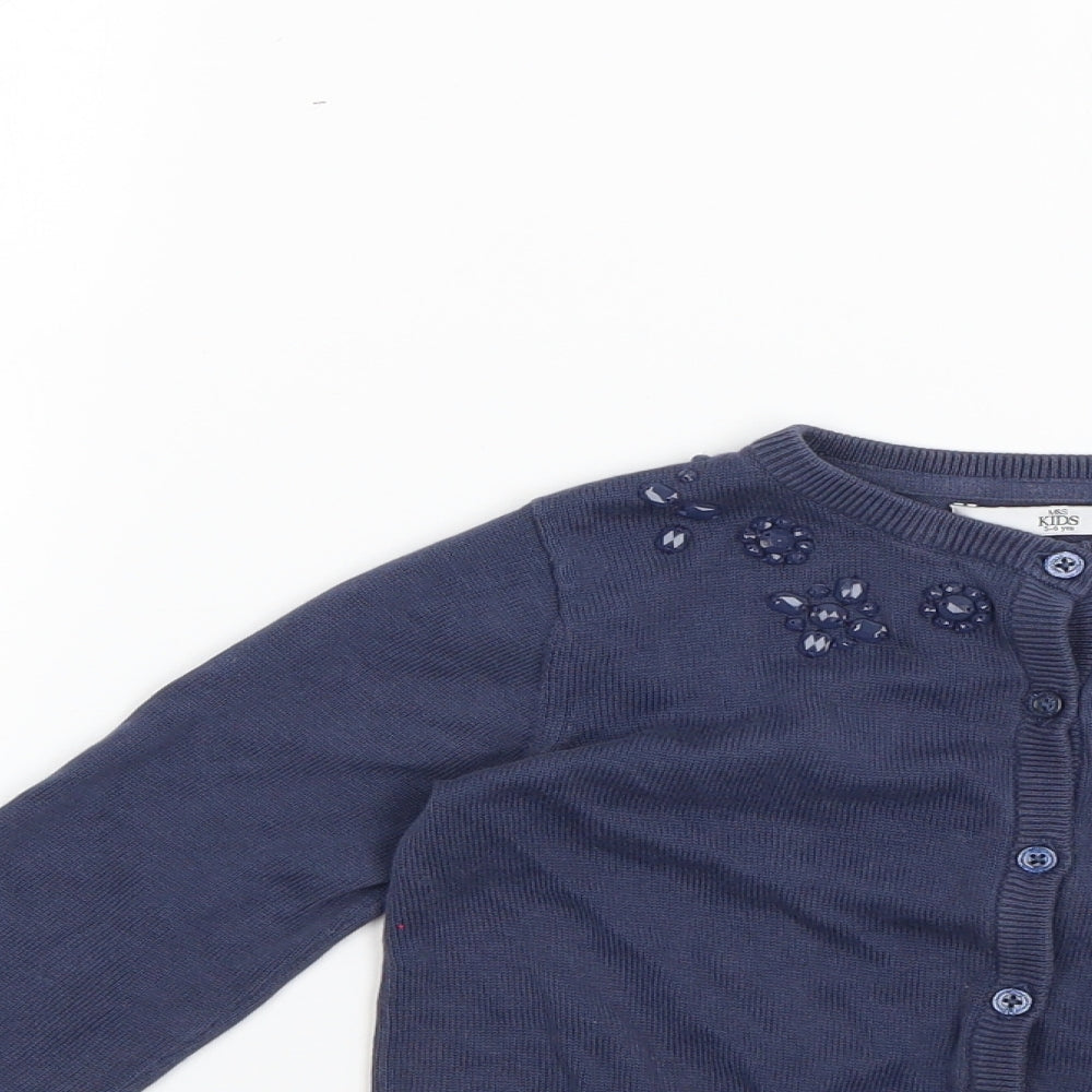 Marks and Spencer Boys Blue   Cardigan Jumper Size 5-6 Years