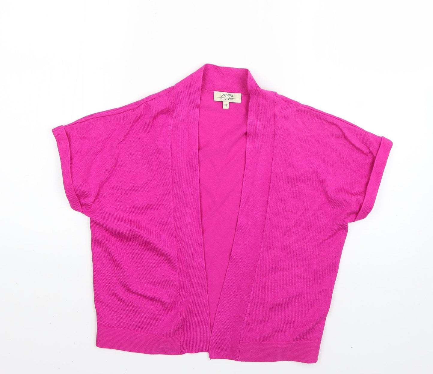 Womens UK Size 12 Papaya Pink Cardigan Jumper