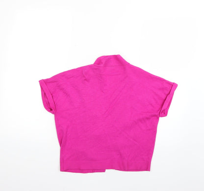 Womens UK Size 12 Papaya Pink Cardigan Jumper
