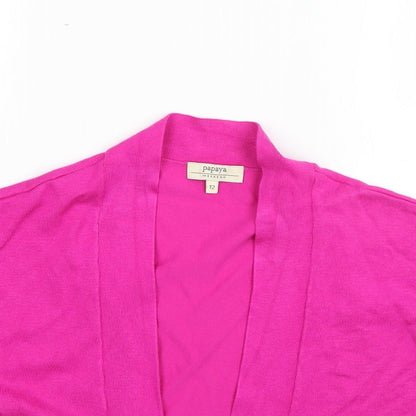 Womens UK Size 12 Papaya Pink Cardigan Jumper